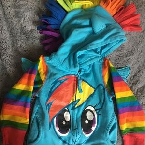 Rainbow Dash Hoodie with Wings and Mane! 2T